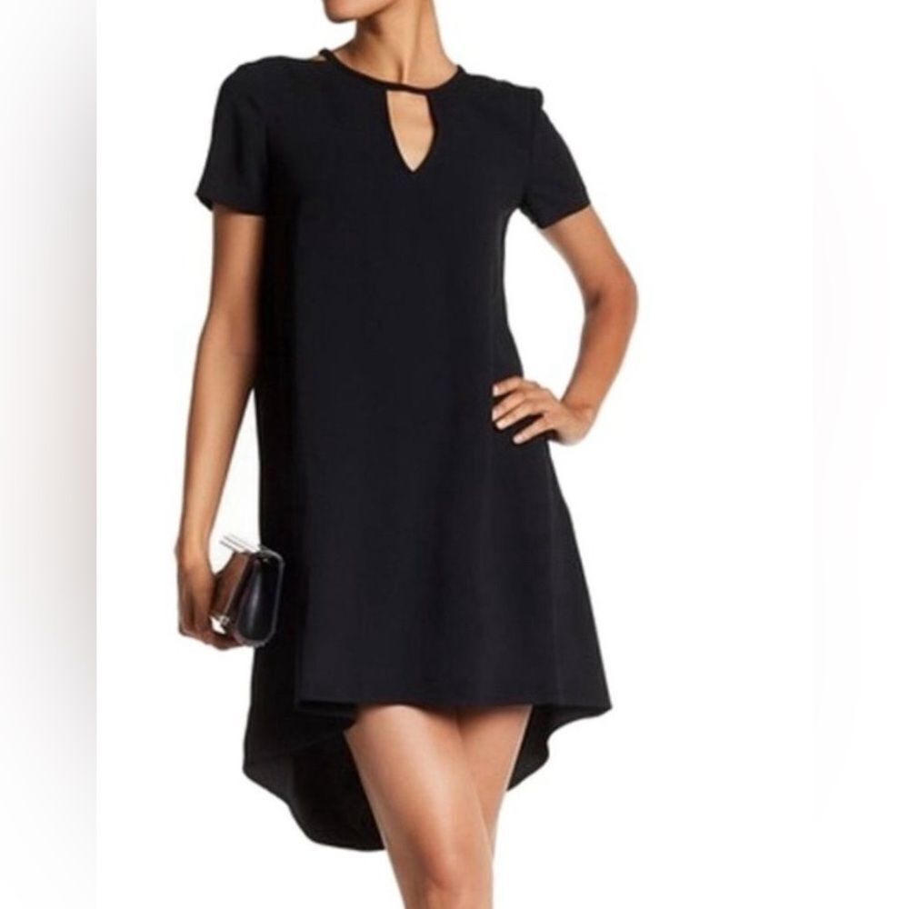 Trina Turk Floramaria Keyhole Black Crepe Dress Size 4